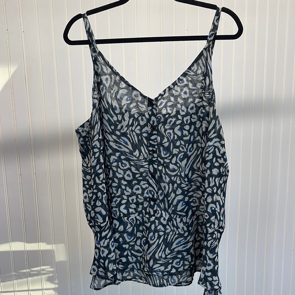 Cabi Cami Top, Purr Camisole Navy Leopard
